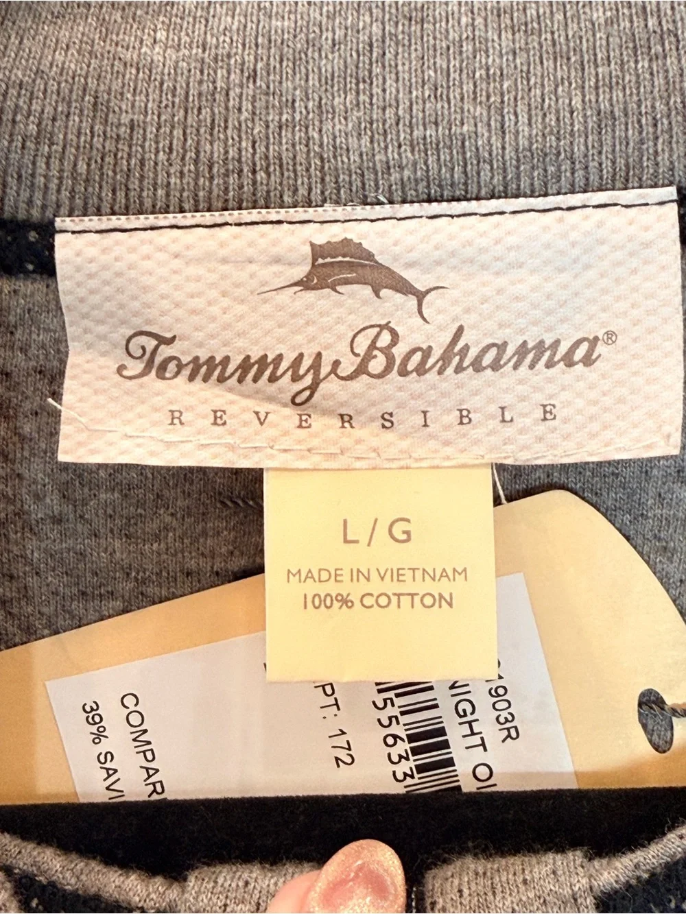 Tommy Bahama Reversible Half Zip Pullover NWT! in Midnight Oil size Large